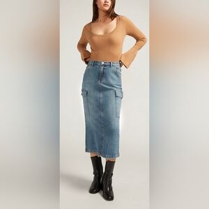 Classic Blue Denim Skirt